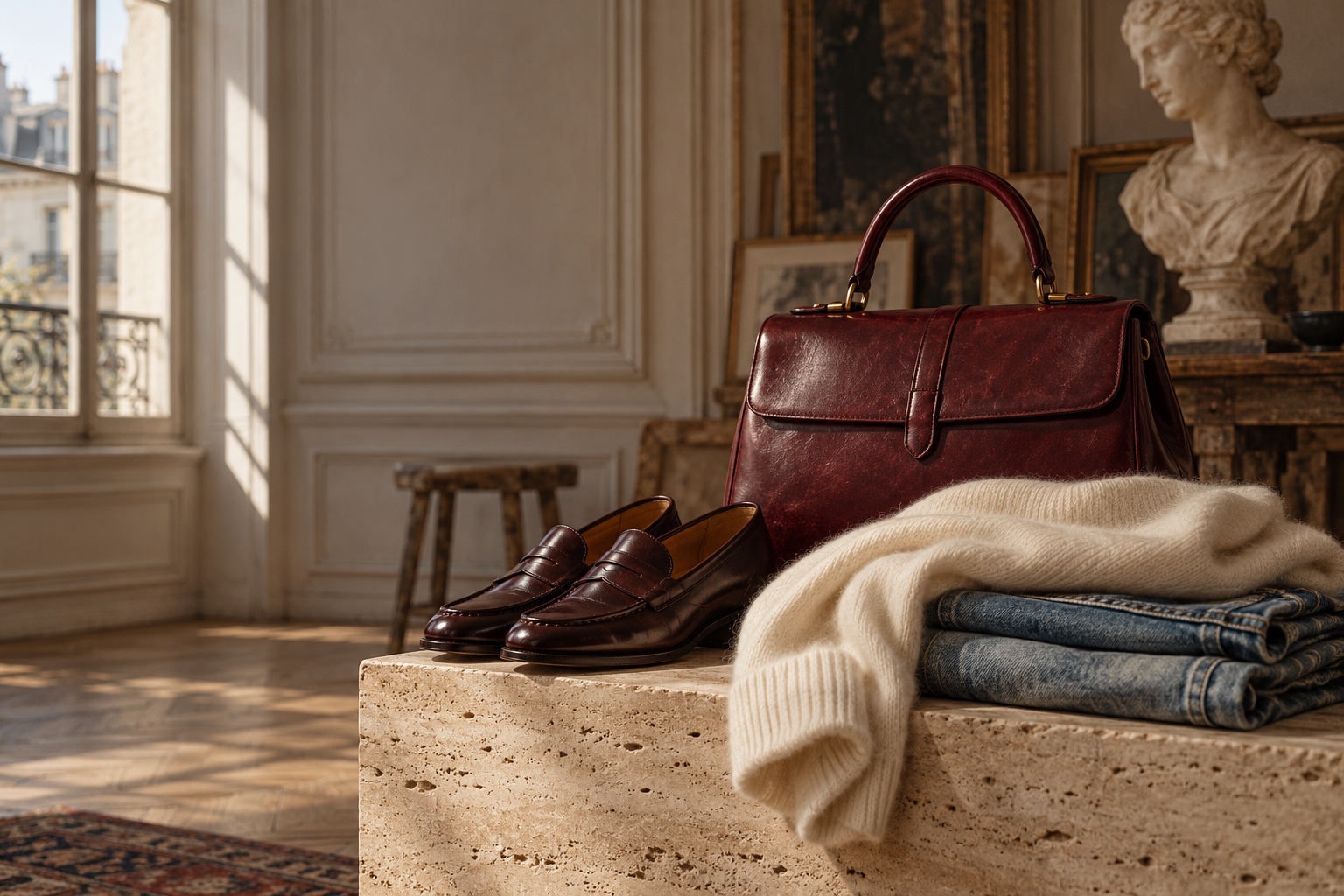 Curated designer accessories and timeless wardrobe pieces